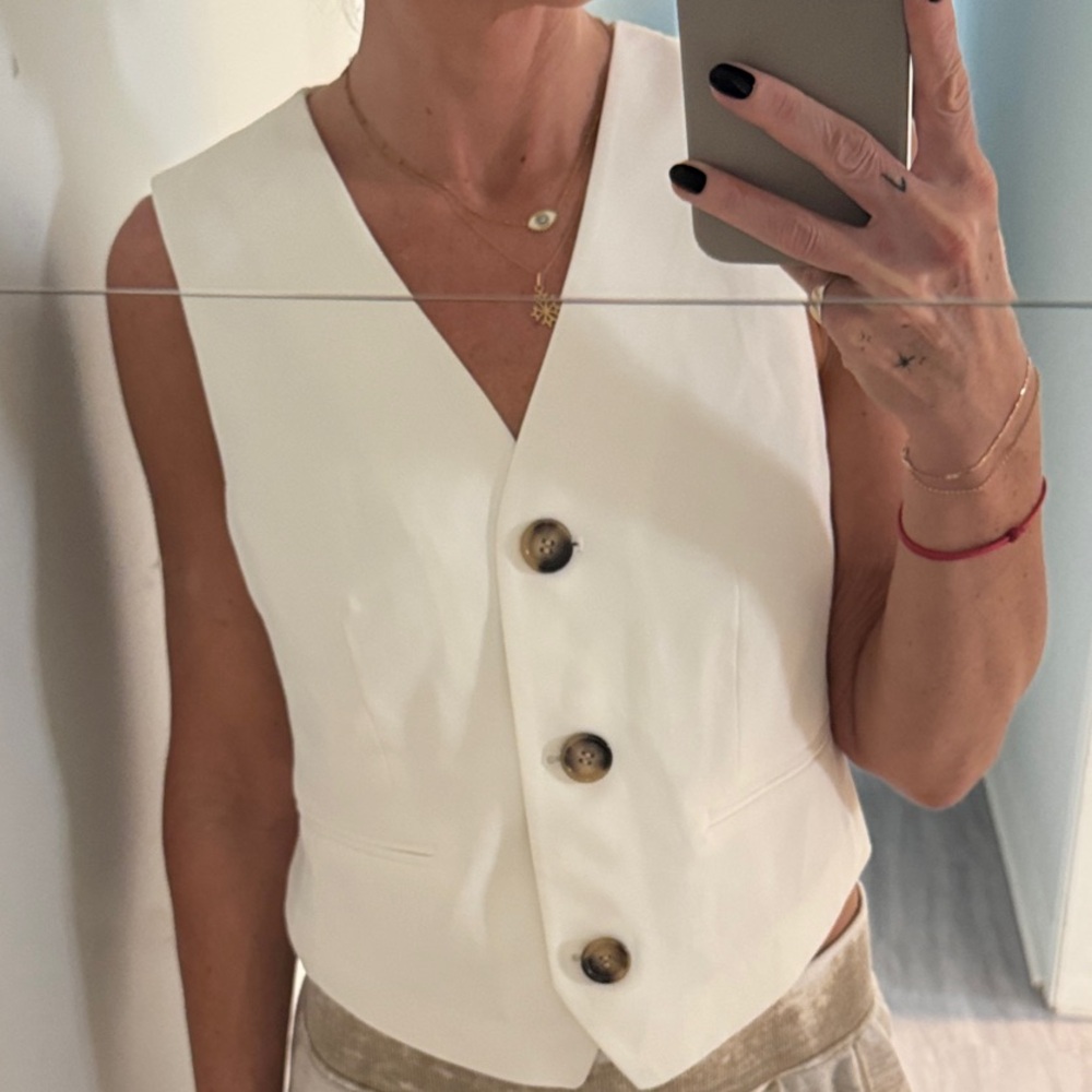 3/$50 White button-down vest